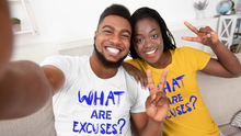 Load image into Gallery viewer, What Are Excuses? Blue Special Edition Greek Unisex Short Sleeve T-Shirt