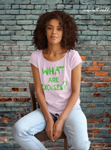 Load image into Gallery viewer, What Are Excuses? Pink/Green Special Edition Greek Short Sleeve T-Shirt