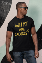 Load image into Gallery viewer, What Are Excuses? Black/Gold Special Edition Greek Short Sleeve T-Shirt