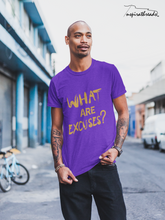 Load image into Gallery viewer, What Are Excuses? Purple/Gold  Special Edition Greek Short Sleeve T-Shirt
