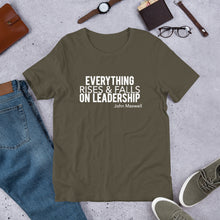 Load image into Gallery viewer, Everything Rises and Falls on Leadership -Unisex Short Sleeve T-Shirt