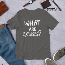 Load image into Gallery viewer, What Are Excuses? Special Edition Greek (Multi-Color) Unisex Short Sleeve T-Shirt
