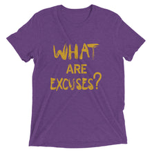 Load image into Gallery viewer, What Are Excuses? Purple/Gold  Special Edition Greek Short Sleeve T-Shirt