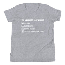 Load image into Gallery viewer, The Making of Baby Mogul$ - Youth Unisex Short Sleeve T-Shirt
