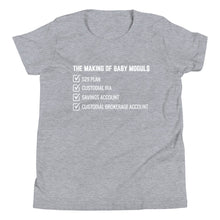 Load image into Gallery viewer, The Making of Baby Mogul$ - Youth Unisex Short Sleeve T-Shirt