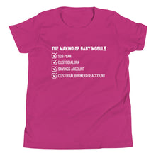 Load image into Gallery viewer, The Making of Baby Mogul$ - Youth Unisex Short Sleeve T-Shirt