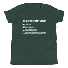 Load image into Gallery viewer, The Making of Baby Mogul$ - Youth Unisex Short Sleeve T-Shirt