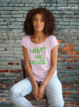 Load image into Gallery viewer, What Are Excuses? Pink/Green Special Edition Greek Short Sleeve T-Shirt
