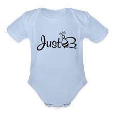 Load image into Gallery viewer, Just B Organic Short Sleeve Baby Bodysuit - sky
