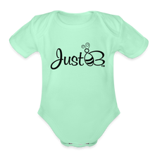 Load image into Gallery viewer, Just B Organic Short Sleeve Baby Bodysuit - light mint
