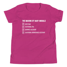 Load image into Gallery viewer, The Making of Baby Mogul$ - Youth Unisex Short Sleeve T-Shirt
